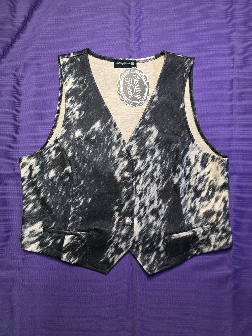 Black & Cream Womens Vest